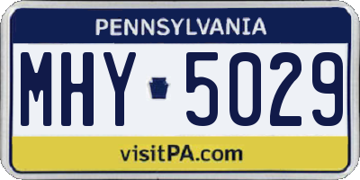 PA license plate MHY5029