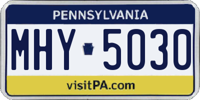 PA license plate MHY5030