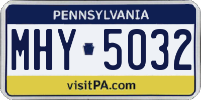 PA license plate MHY5032
