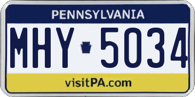 PA license plate MHY5034