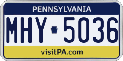 PA license plate MHY5036