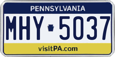 PA license plate MHY5037