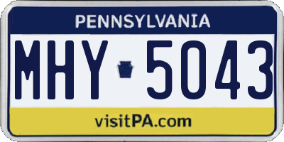 PA license plate MHY5043