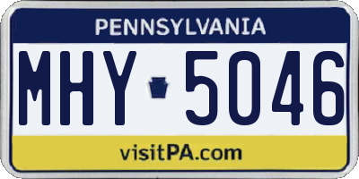 PA license plate MHY5046