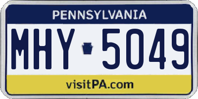 PA license plate MHY5049