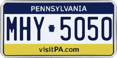 PA license plate MHY5050
