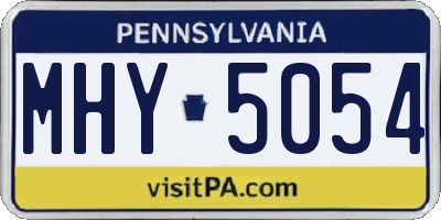 PA license plate MHY5054