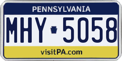 PA license plate MHY5058