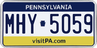 PA license plate MHY5059