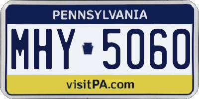 PA license plate MHY5060