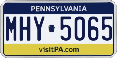 PA license plate MHY5065