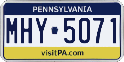 PA license plate MHY5071