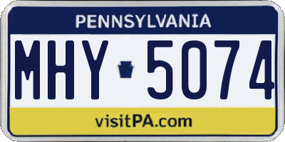 PA license plate MHY5074