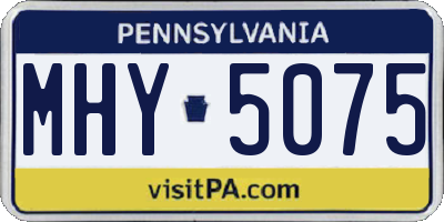 PA license plate MHY5075
