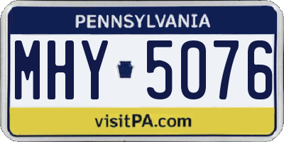 PA license plate MHY5076