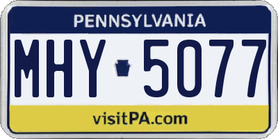 PA license plate MHY5077