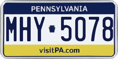 PA license plate MHY5078