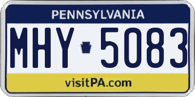 PA license plate MHY5083