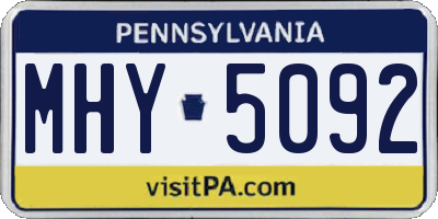 PA license plate MHY5092