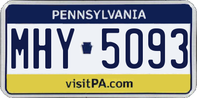 PA license plate MHY5093