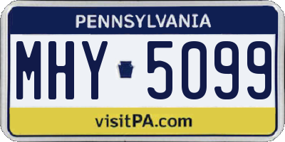 PA license plate MHY5099