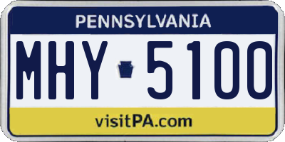 PA license plate MHY5100