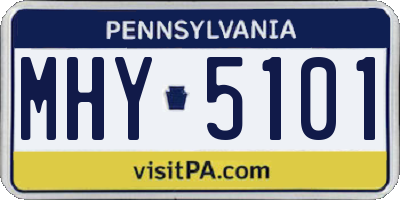 PA license plate MHY5101