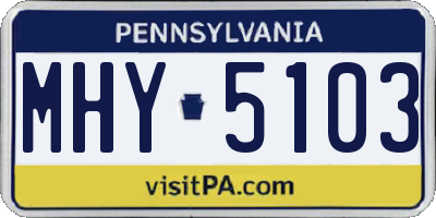 PA license plate MHY5103