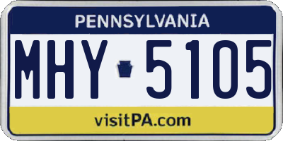 PA license plate MHY5105