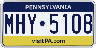 PA license plate MHY5108