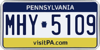 PA license plate MHY5109