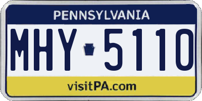 PA license plate MHY5110