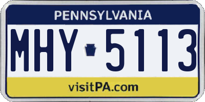 PA license plate MHY5113