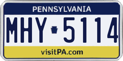 PA license plate MHY5114