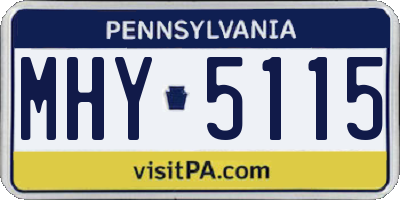 PA license plate MHY5115