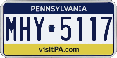 PA license plate MHY5117