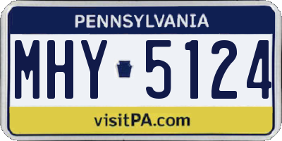 PA license plate MHY5124