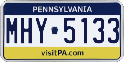 PA license plate MHY5133