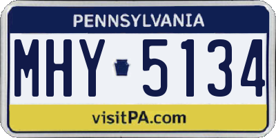 PA license plate MHY5134