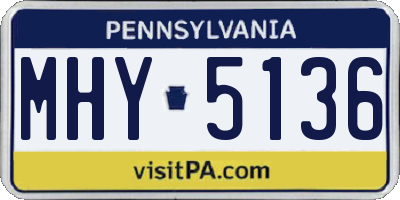 PA license plate MHY5136