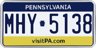 PA license plate MHY5138
