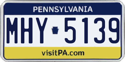 PA license plate MHY5139