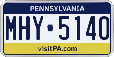 PA license plate MHY5140
