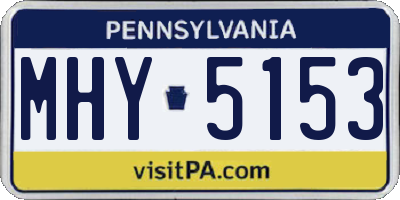 PA license plate MHY5153