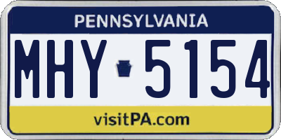 PA license plate MHY5154