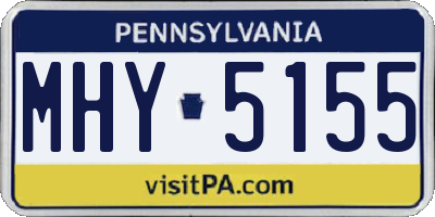 PA license plate MHY5155