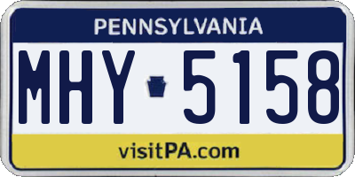 PA license plate MHY5158