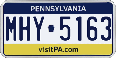 PA license plate MHY5163