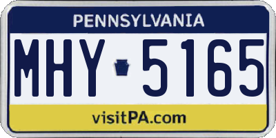 PA license plate MHY5165