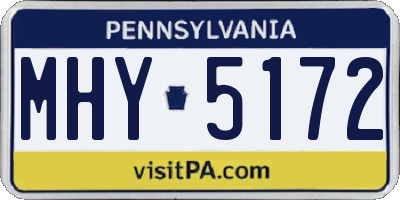 PA license plate MHY5172